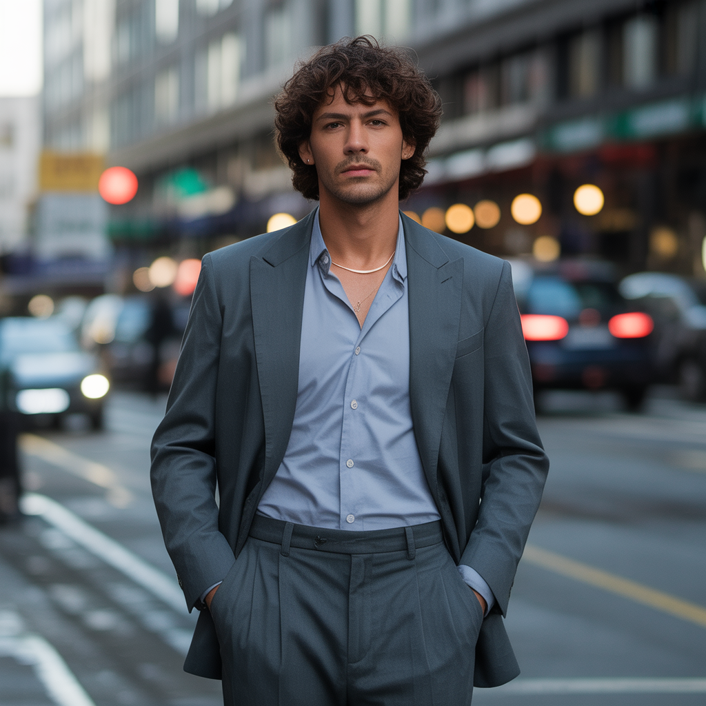 medium curly hair men