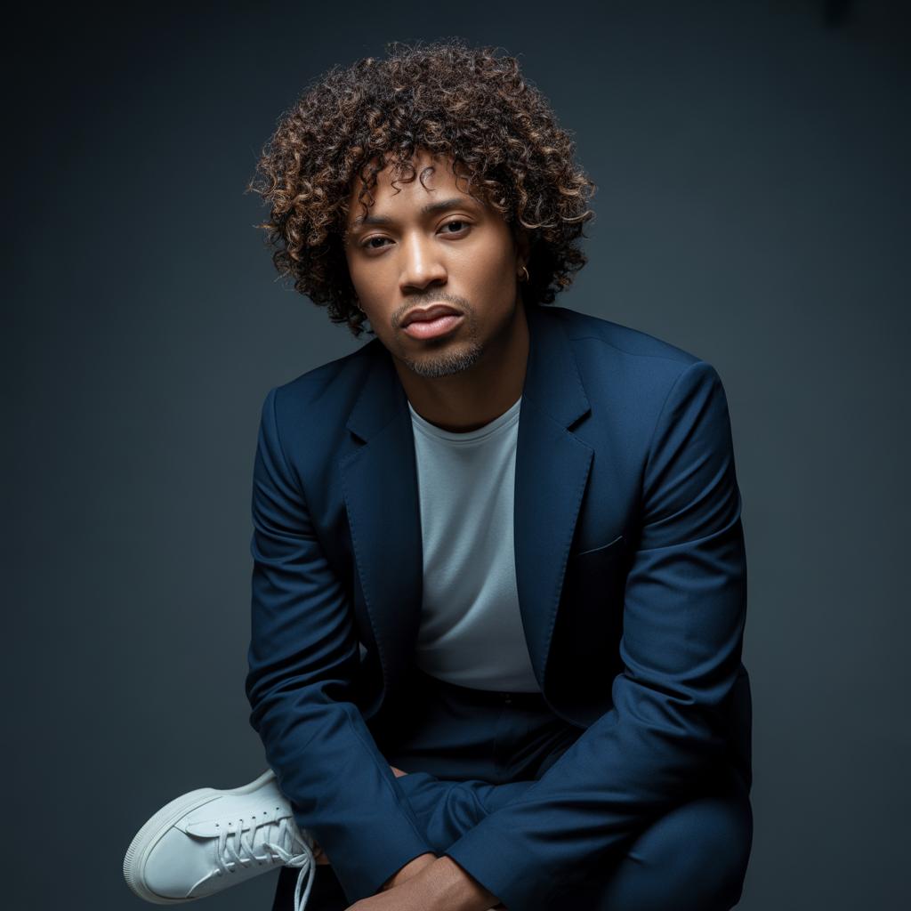 medium curly hair men