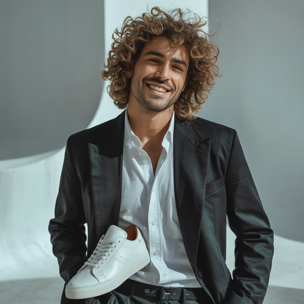 medium curly hair men