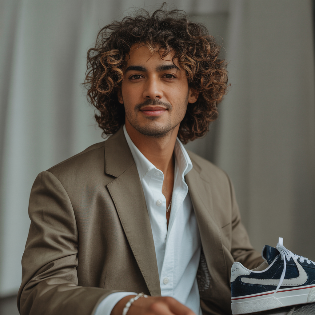 medium curly hair men