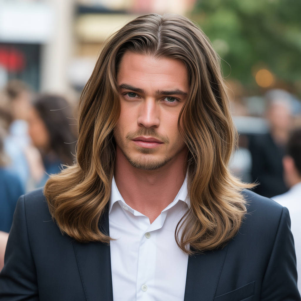 mens balayage long hair
