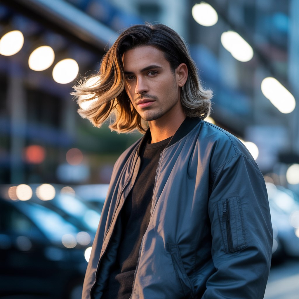 mens balayage long hair