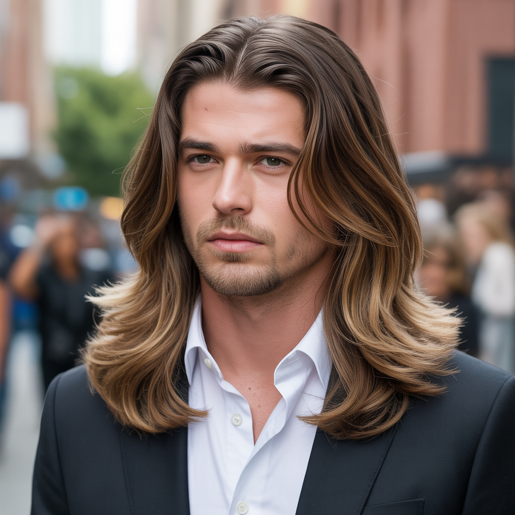 mens balayage long hair