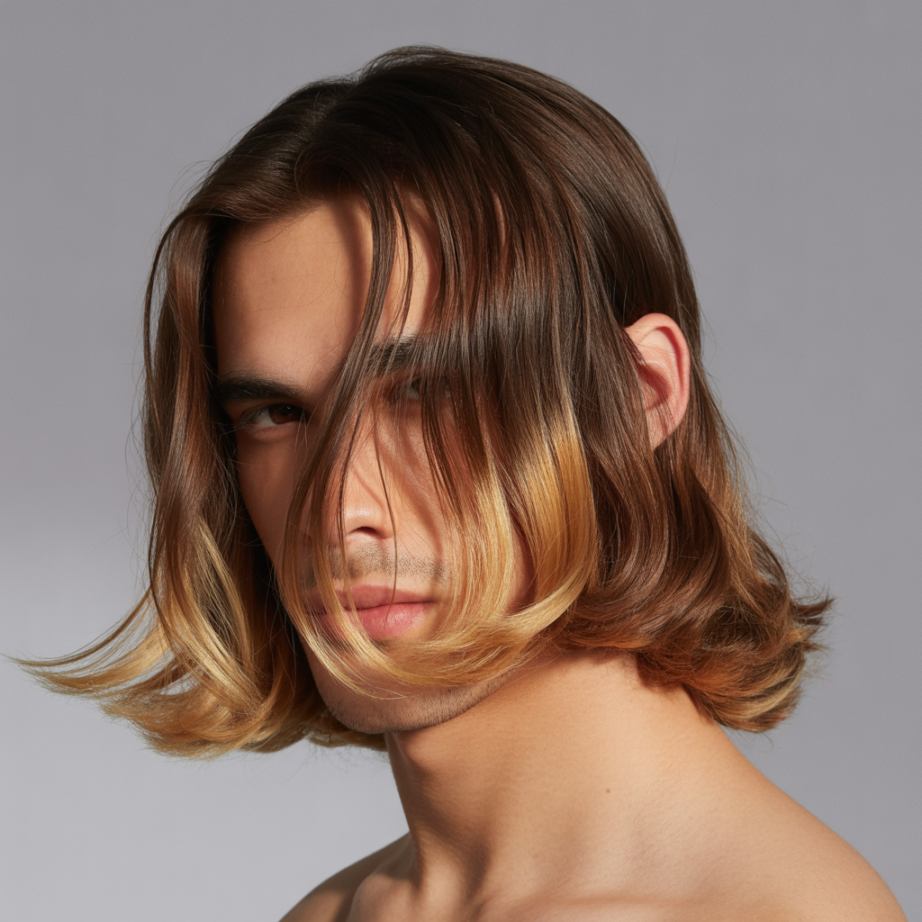 mens balayage long hair