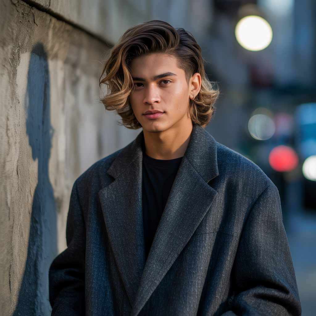 mens balayage long hair