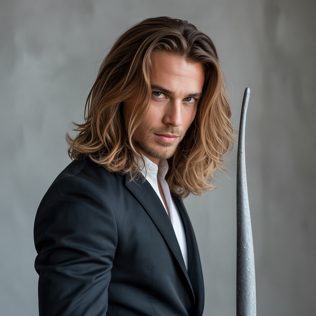 mens balayage long hair