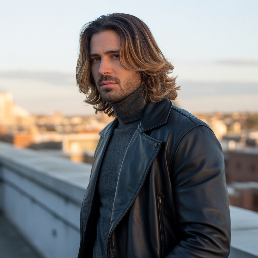 mens balayage long hair