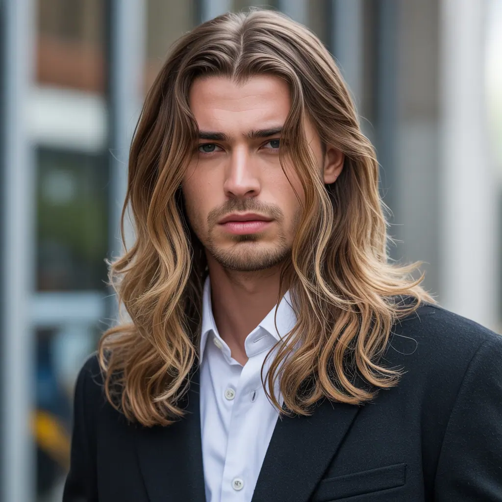 mens balayage long hair
