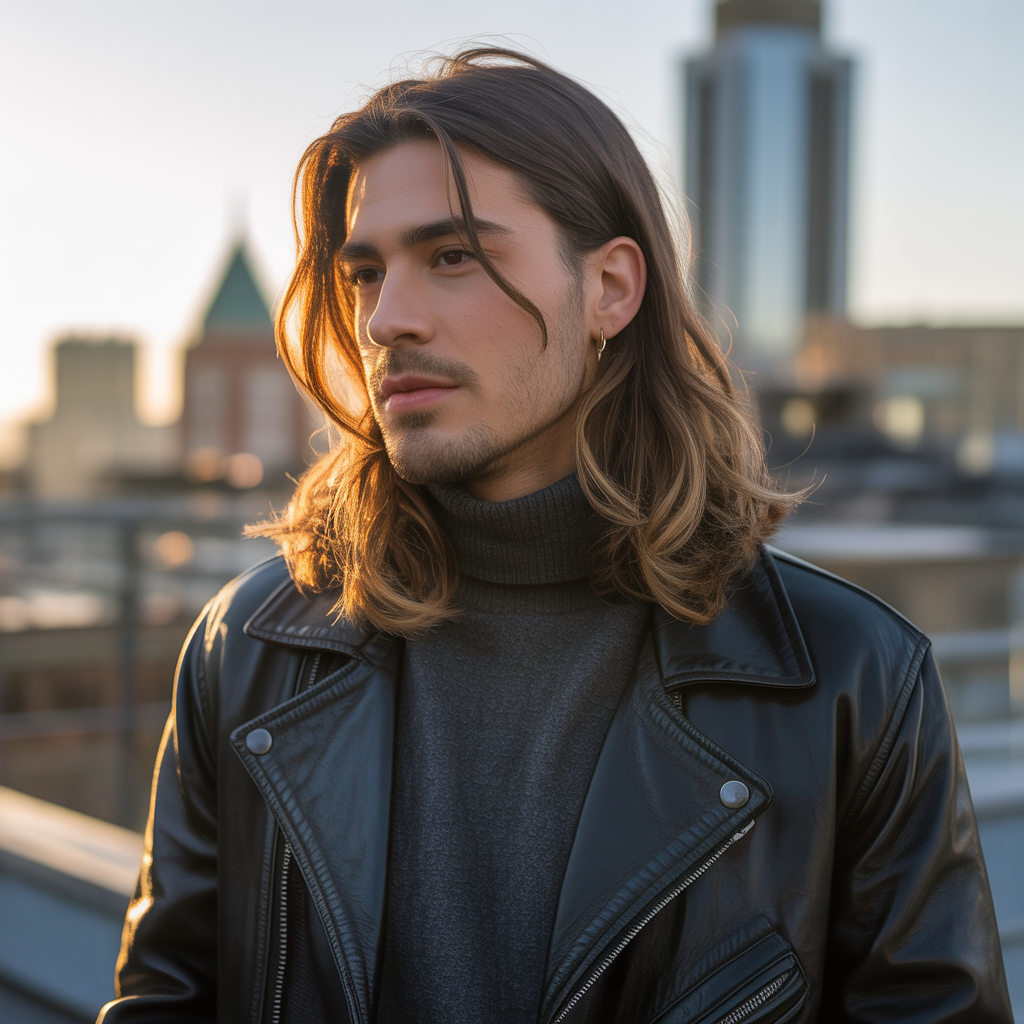 mens balayage long hair