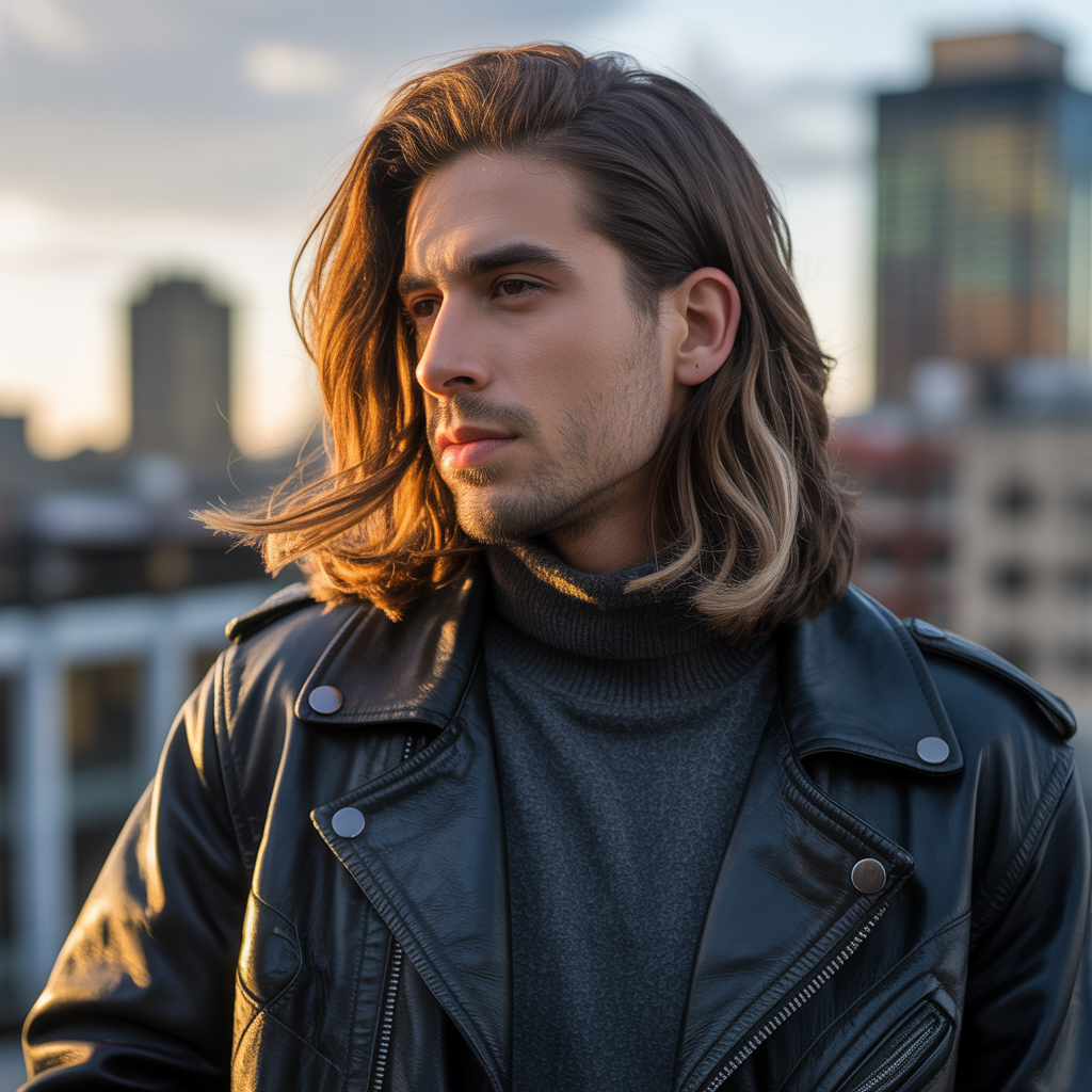mens balayage long hair