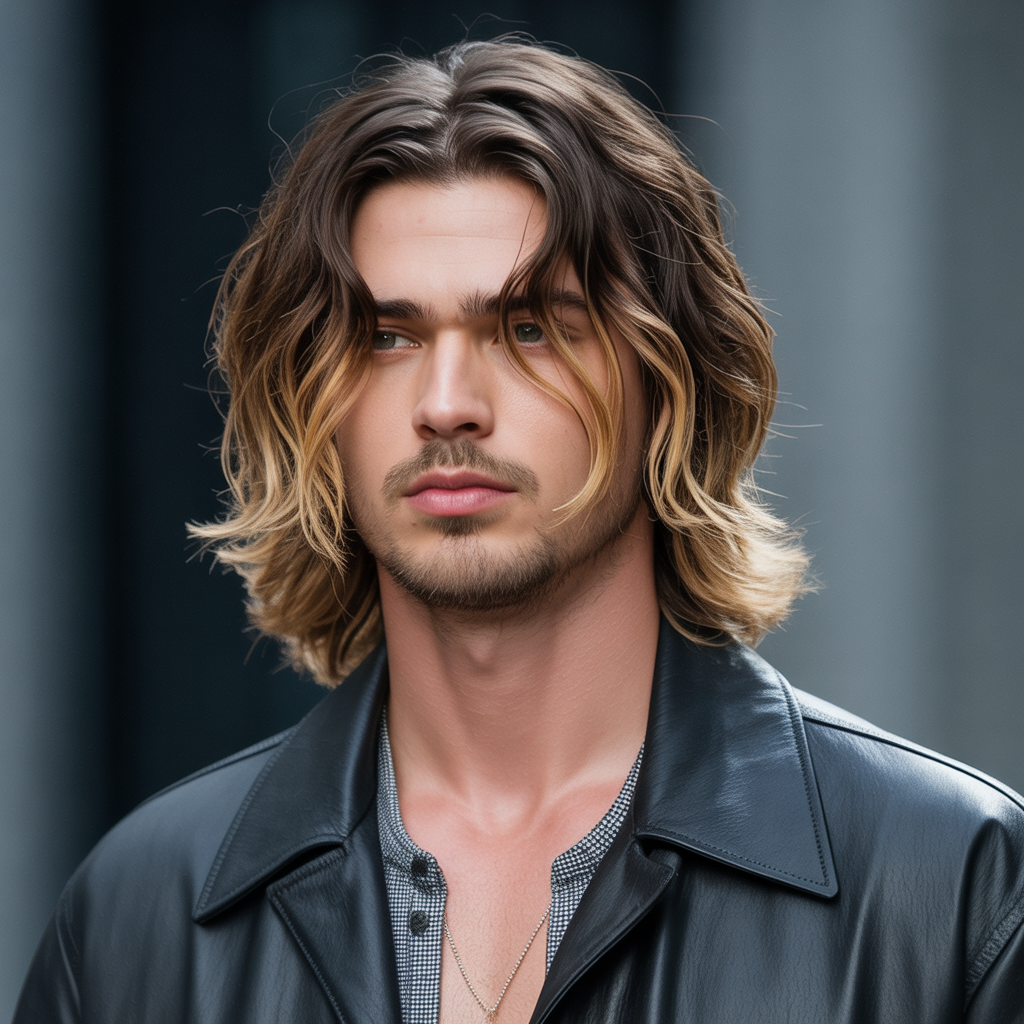 mens balayage long hair