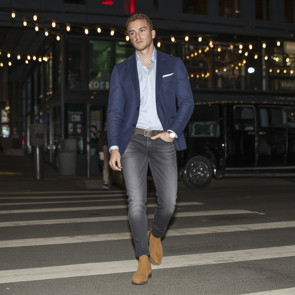 mens blazer jeans