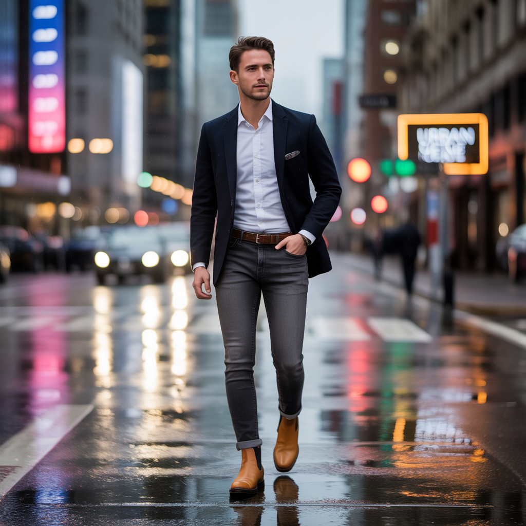 mens blazer jeans