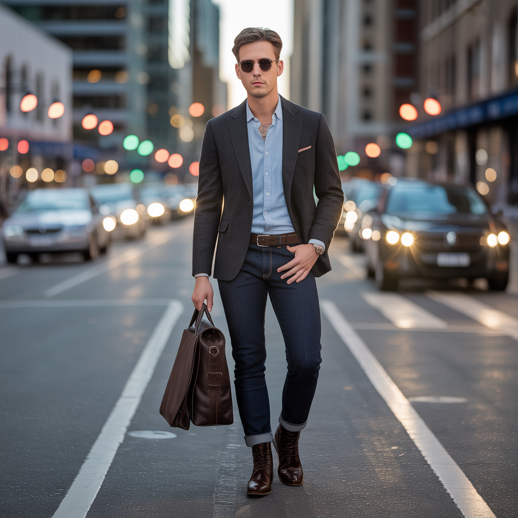 mens blazer jeans