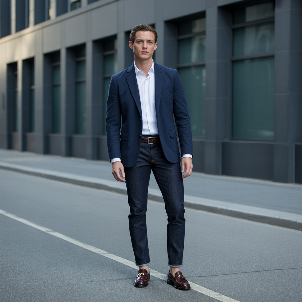 mens blazer jeans
