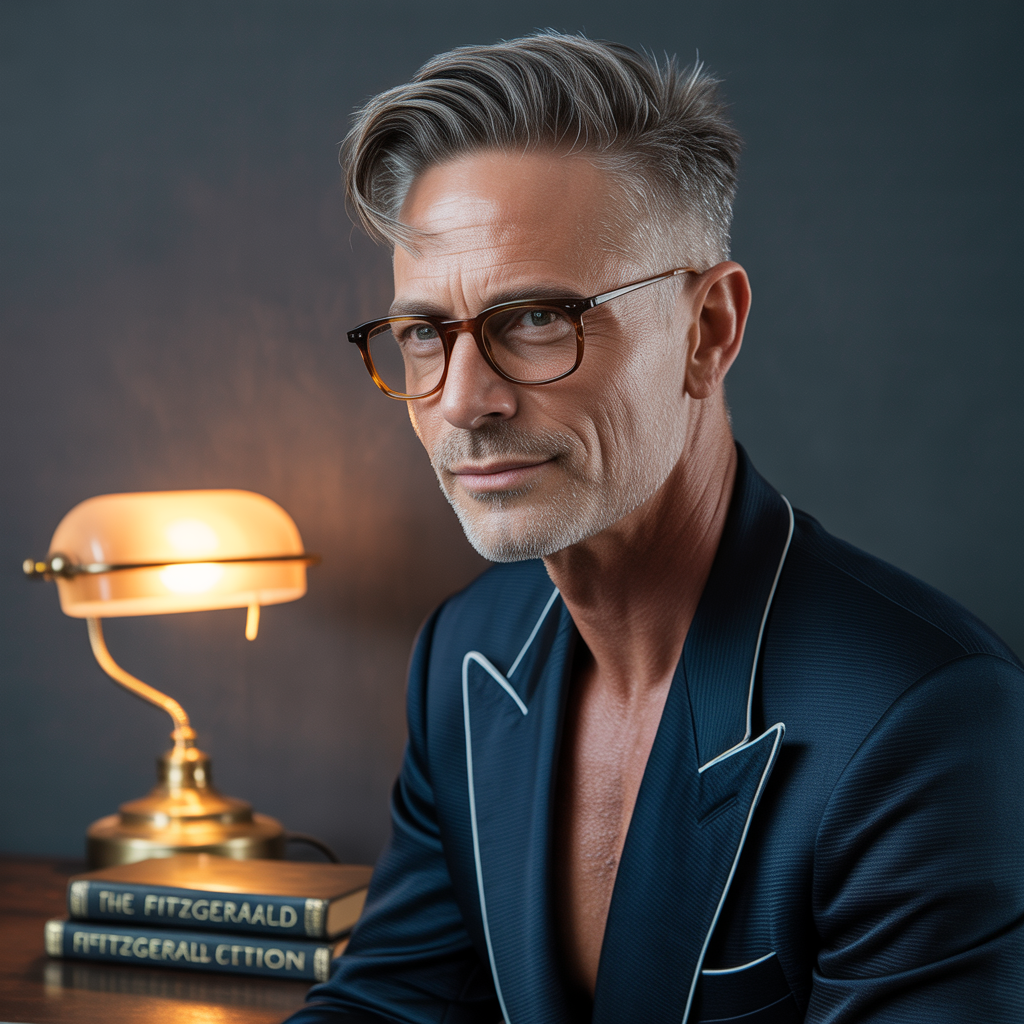mens hair 50+ glasses