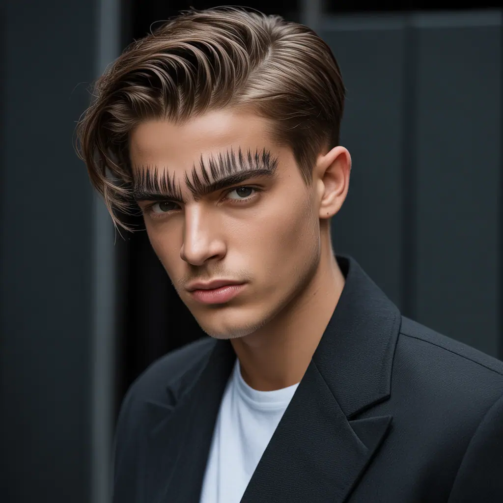 mens hairstyles for thick eyebrows