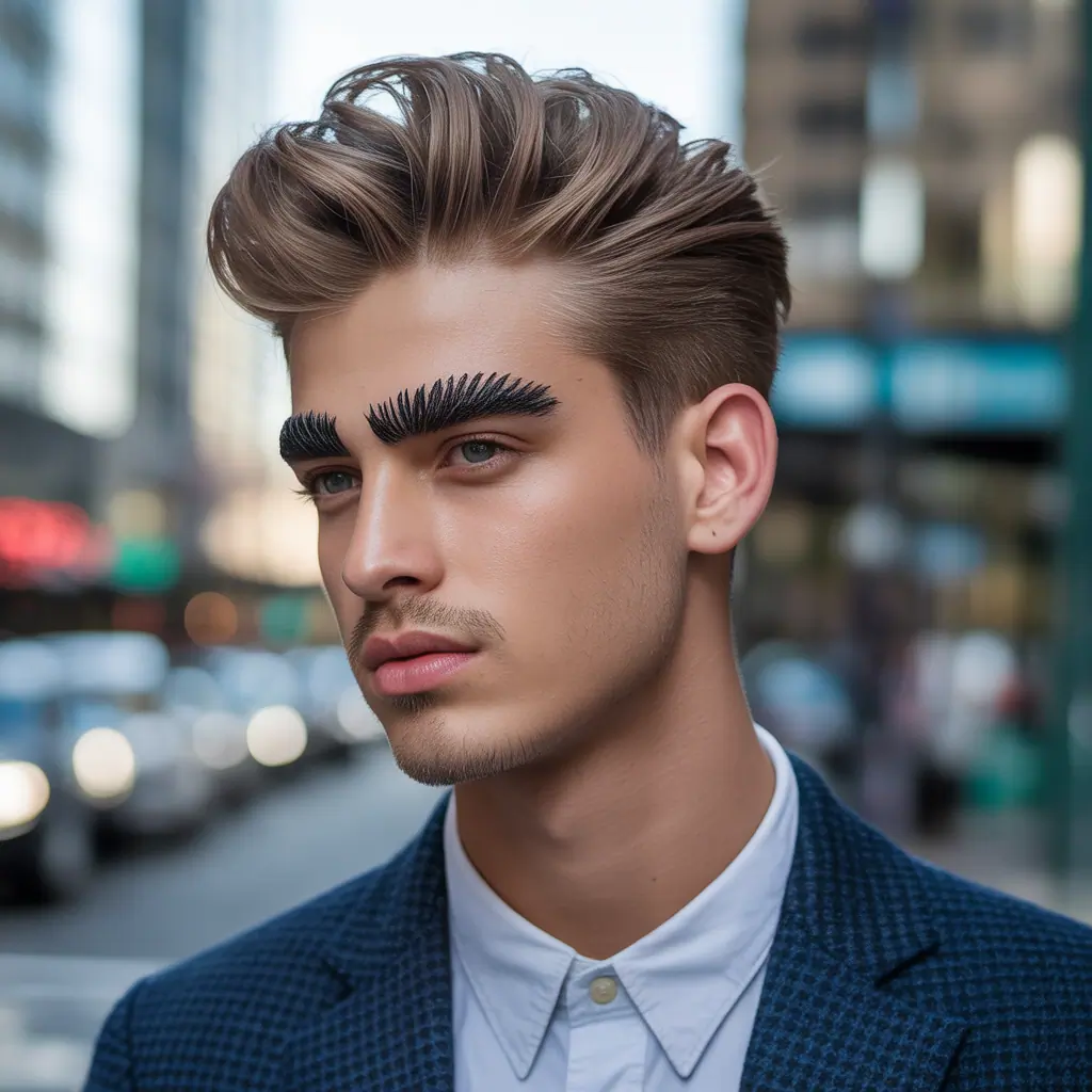 mens hairstyles for thick eyebrows