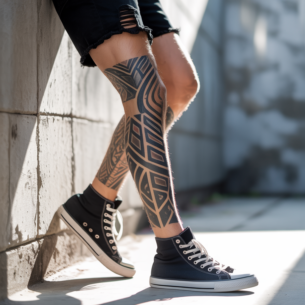 mens leg tattoos