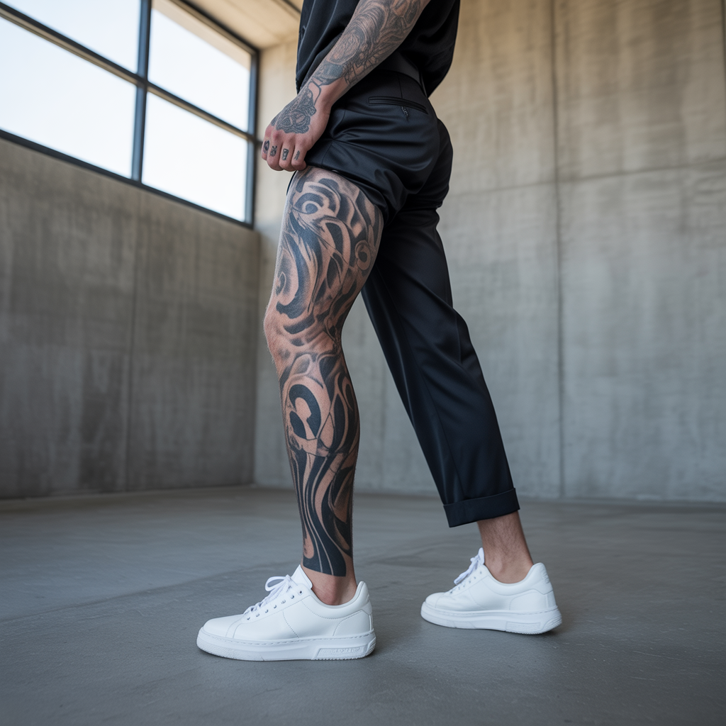 mens leg tattoos