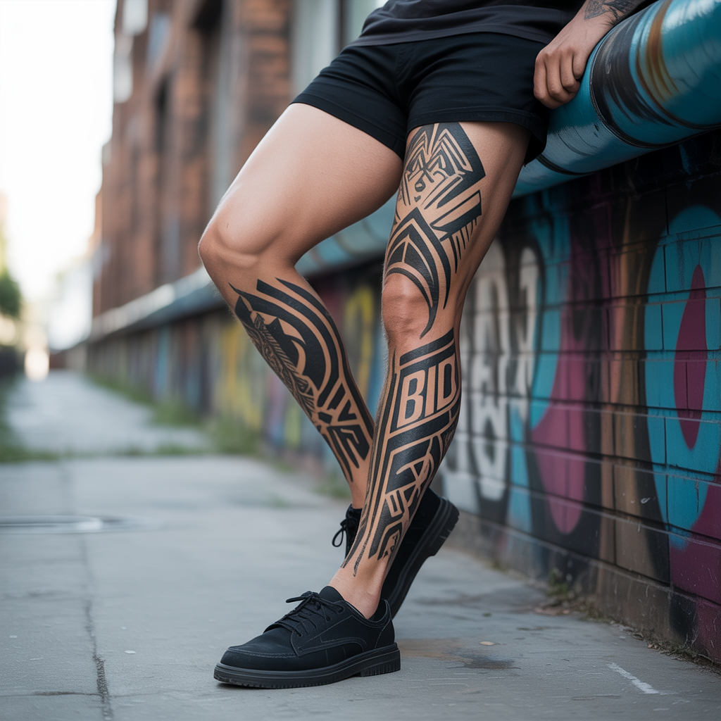 mens leg tattoos