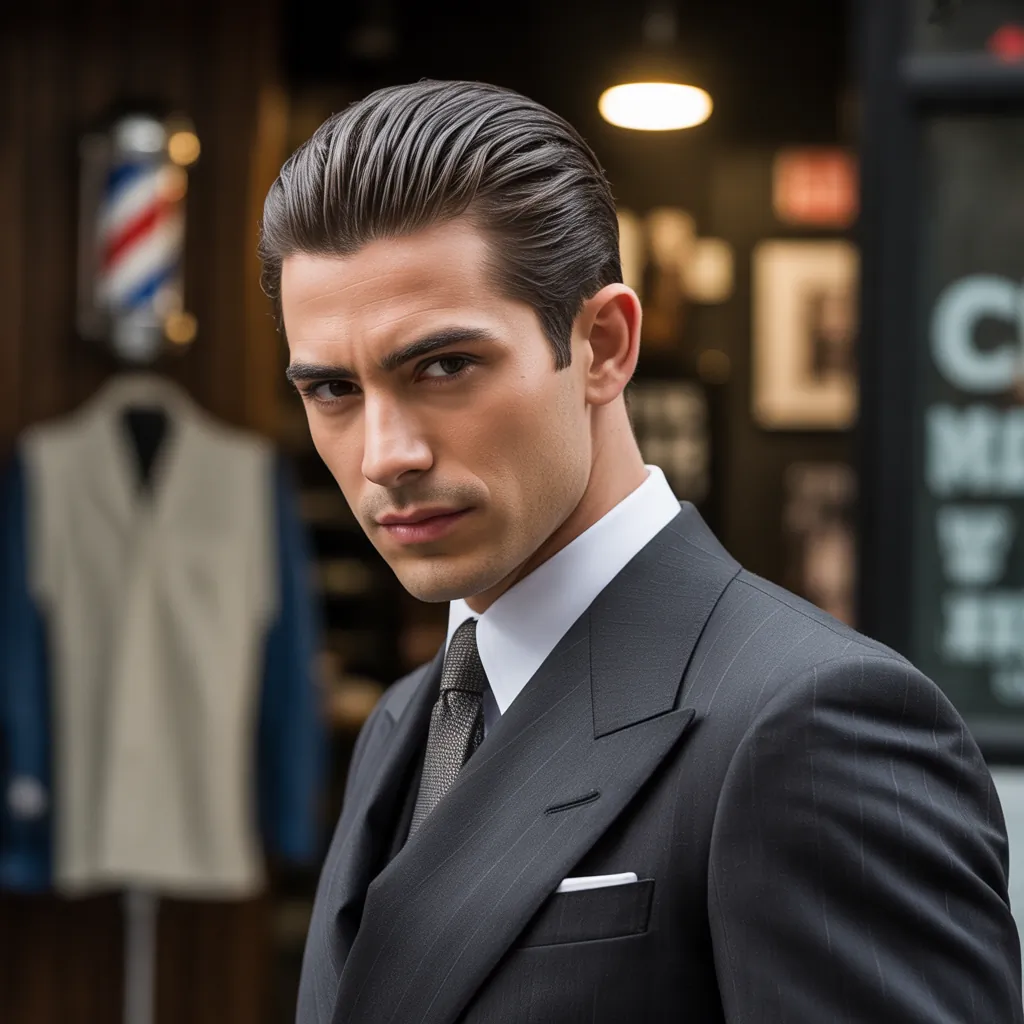 mens slicked back hair styles