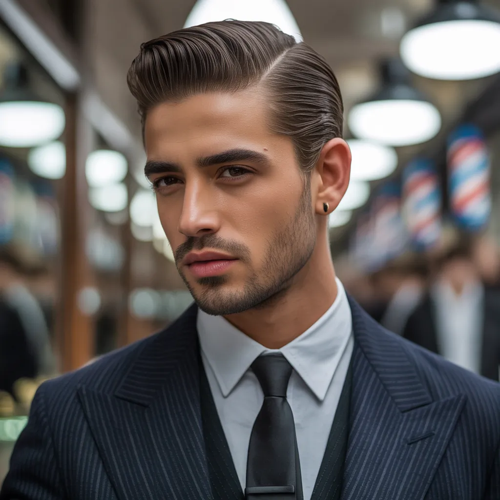 mens slicked back hair styles