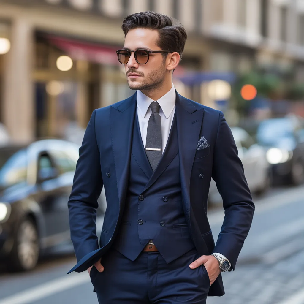 navy suit