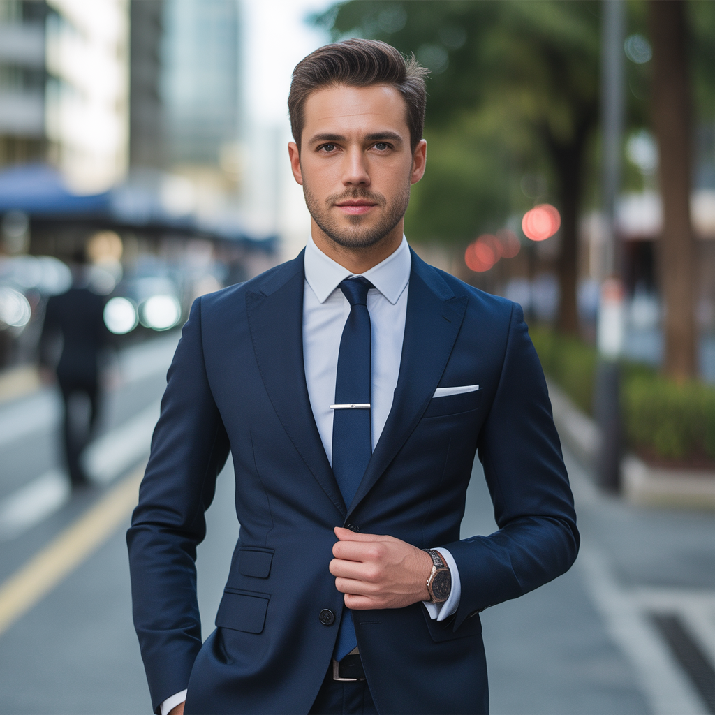 navy suit