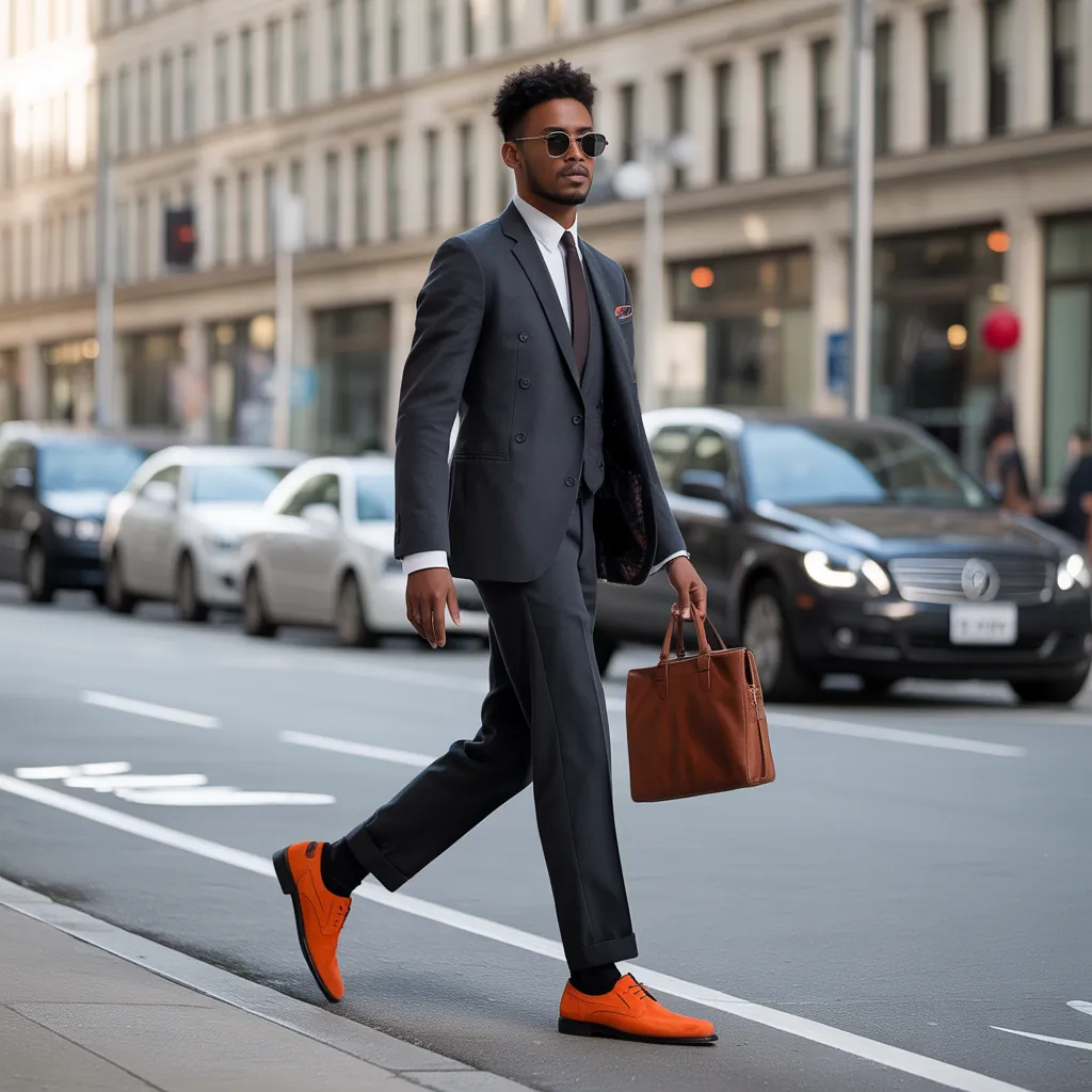 orange shoes