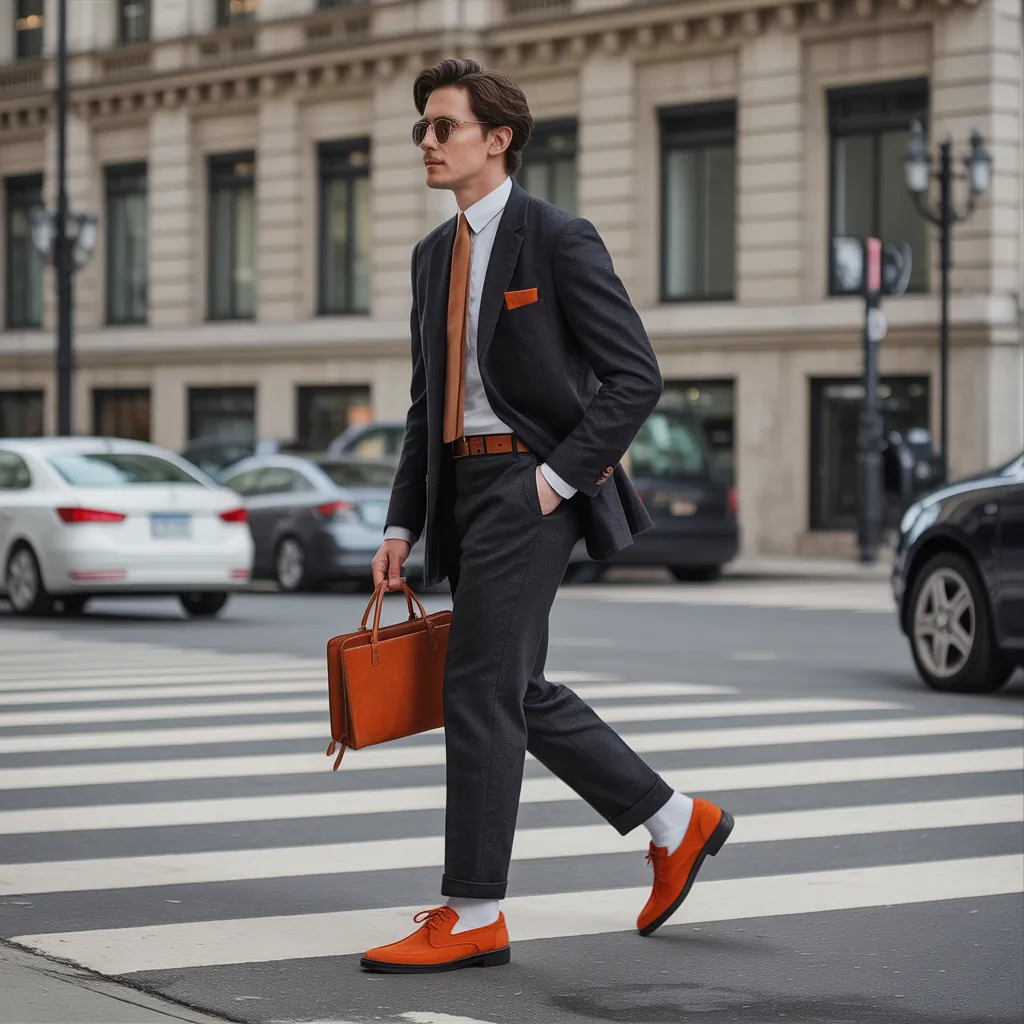 orange shoes