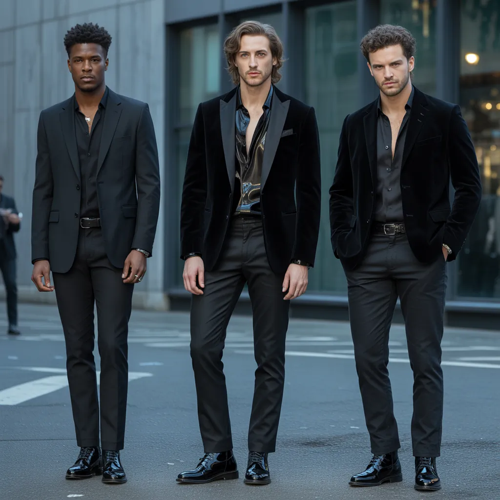 powerful black outfits men