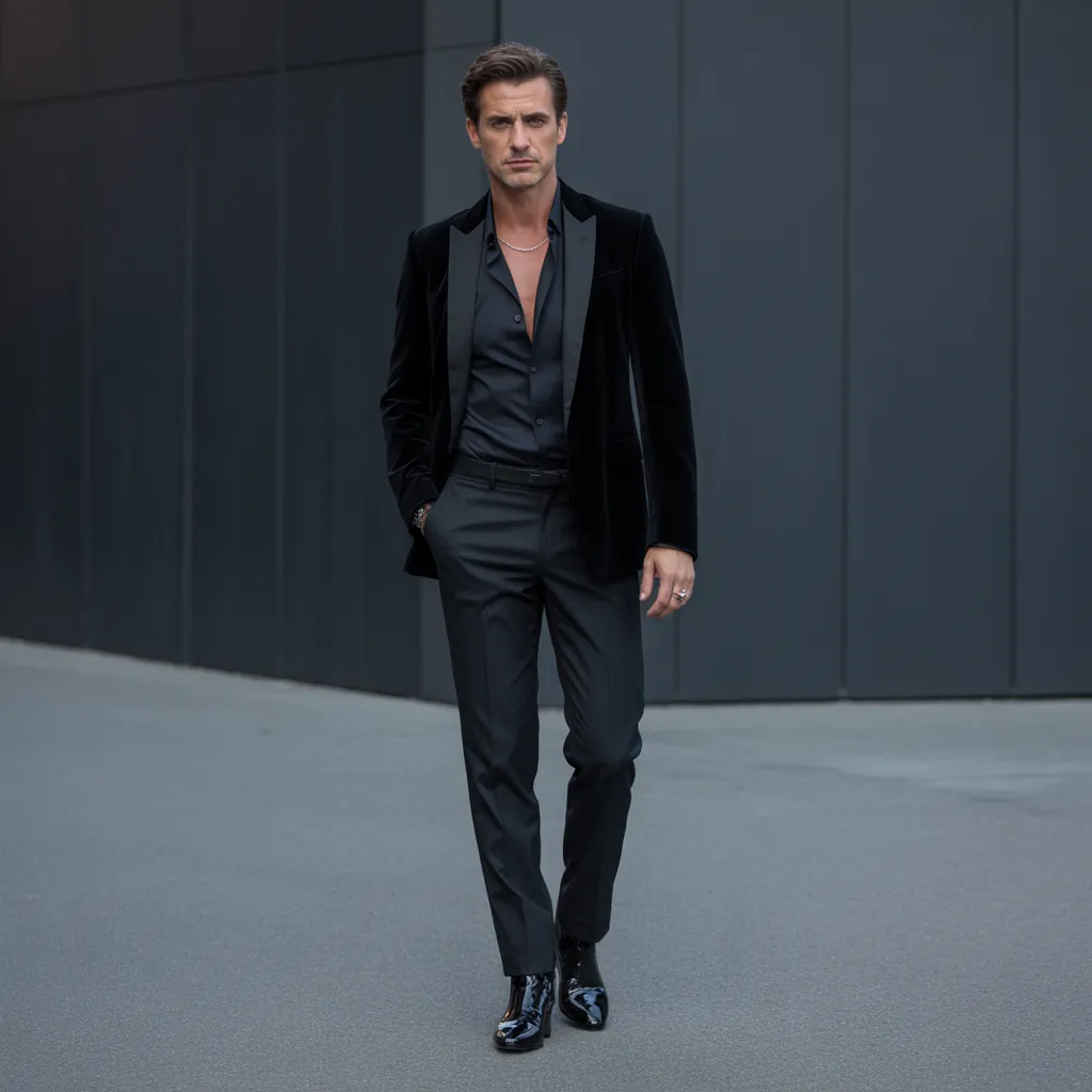 powerful black outfits men