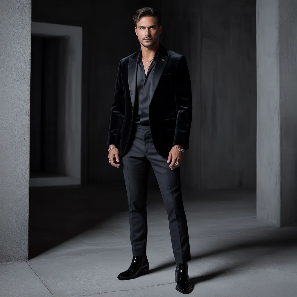 powerful black outfits men