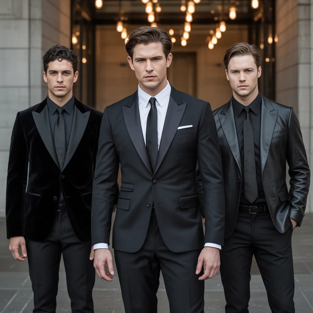 powerful black outfits men