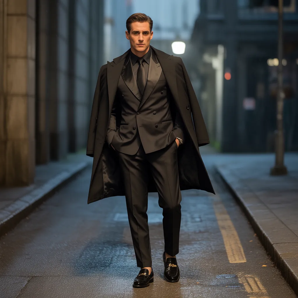 powerful black outfits men