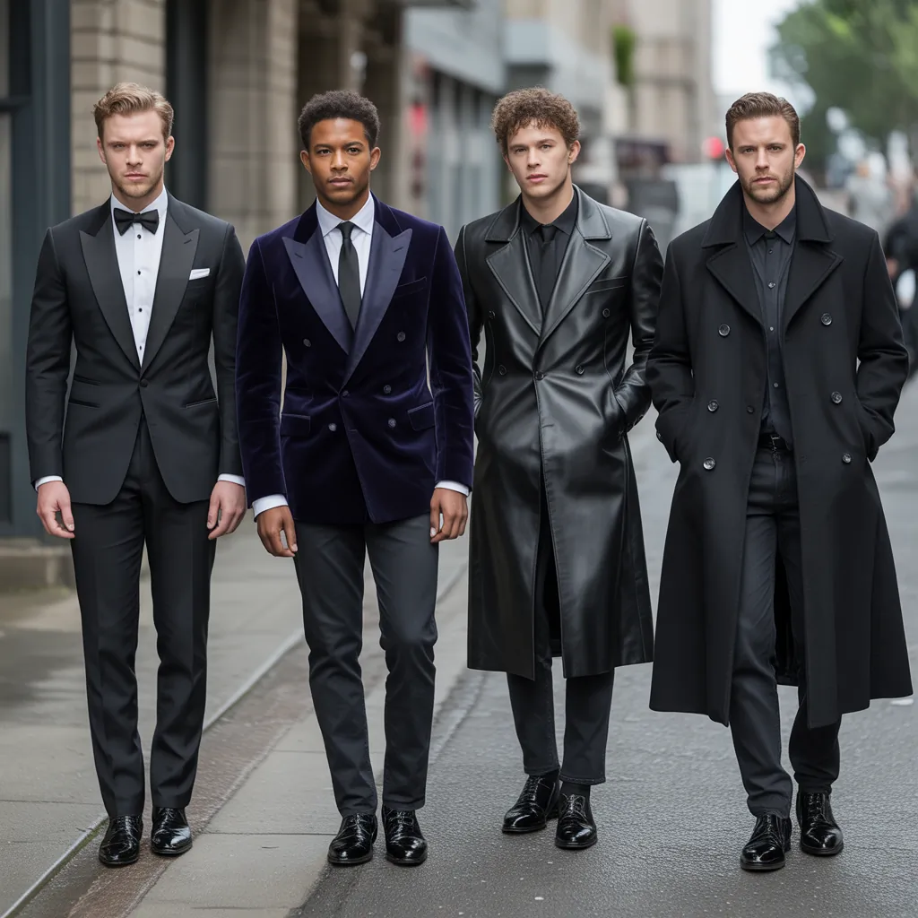 powerful black outfits men