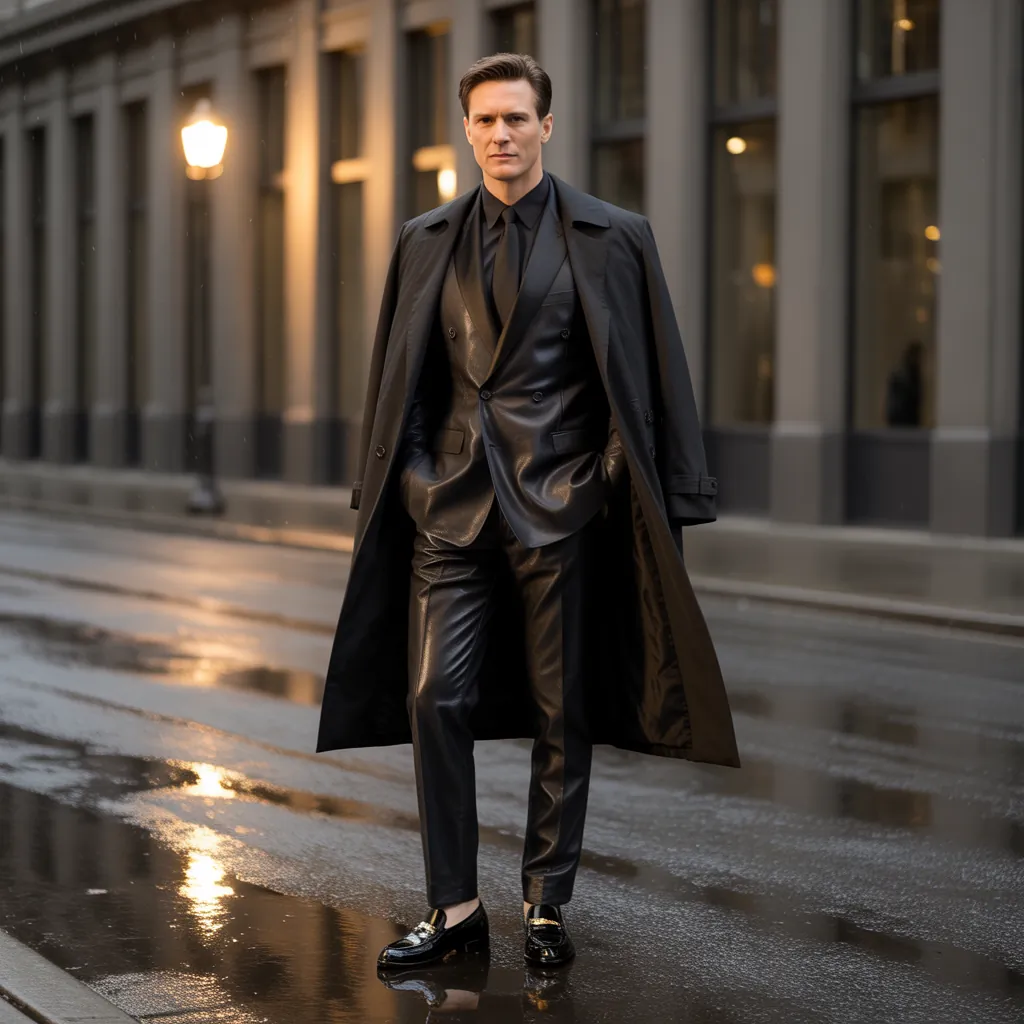 powerful black outfits men