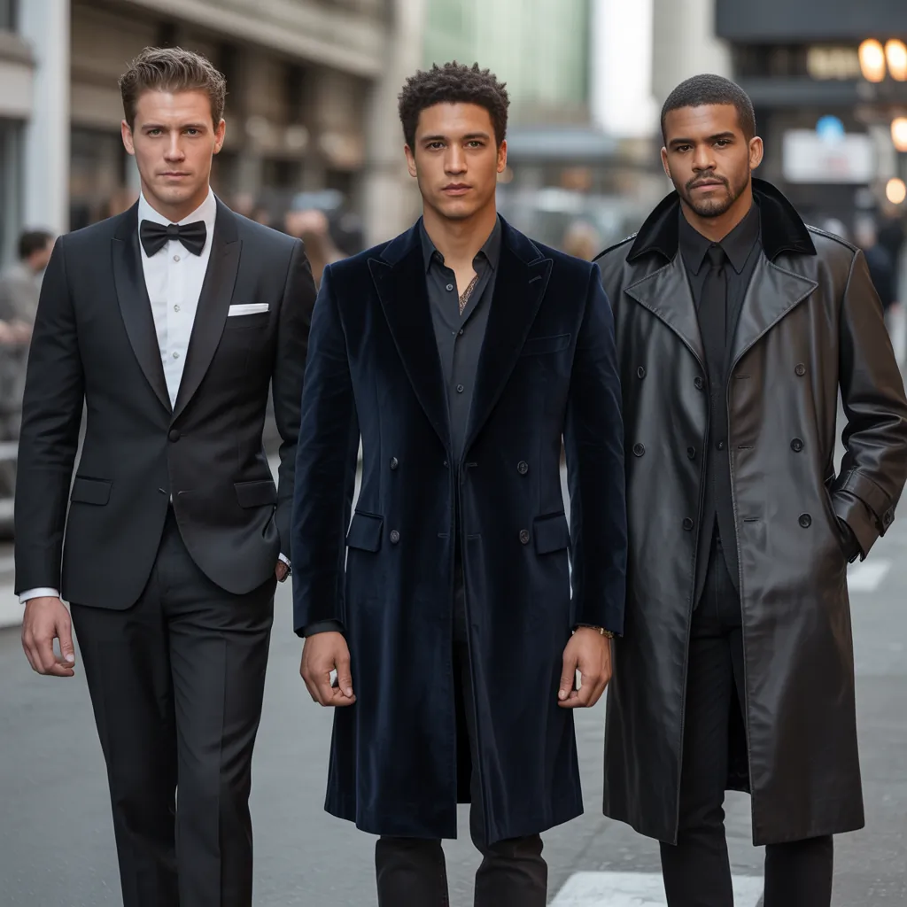 powerful black outfits men