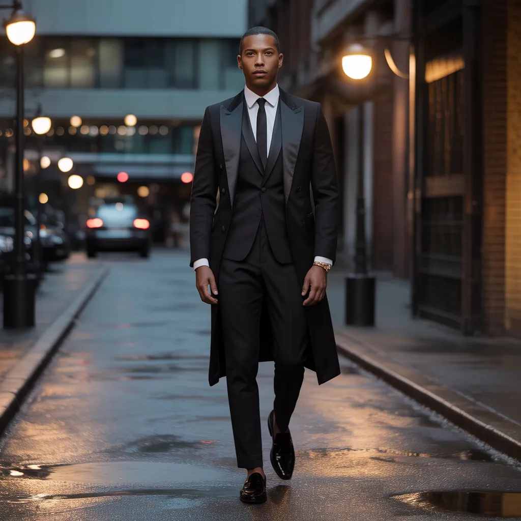 powerful black outfits men