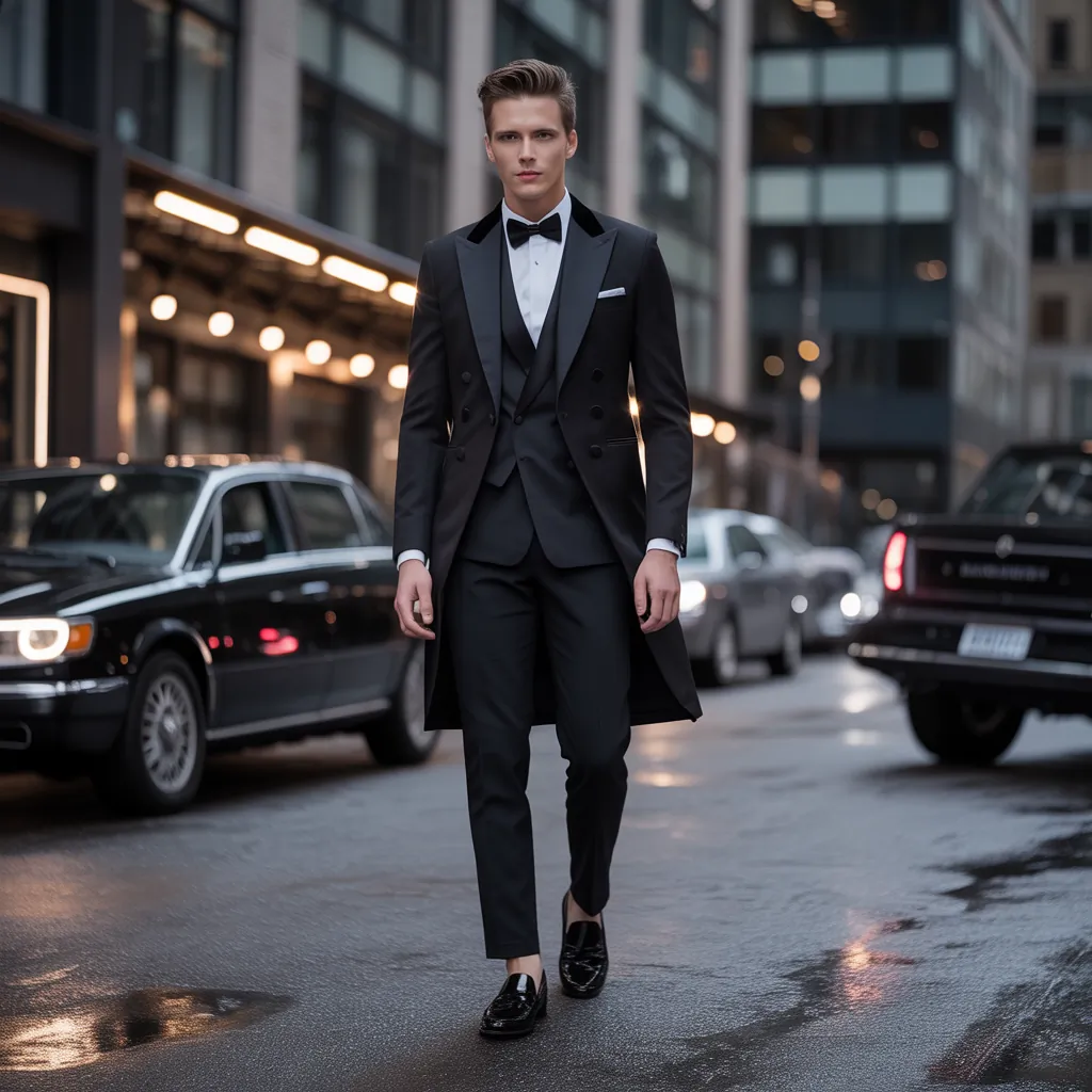 powerful black outfits men