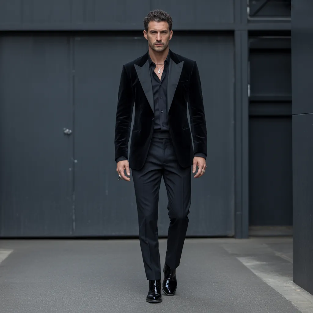 powerful black outfits men