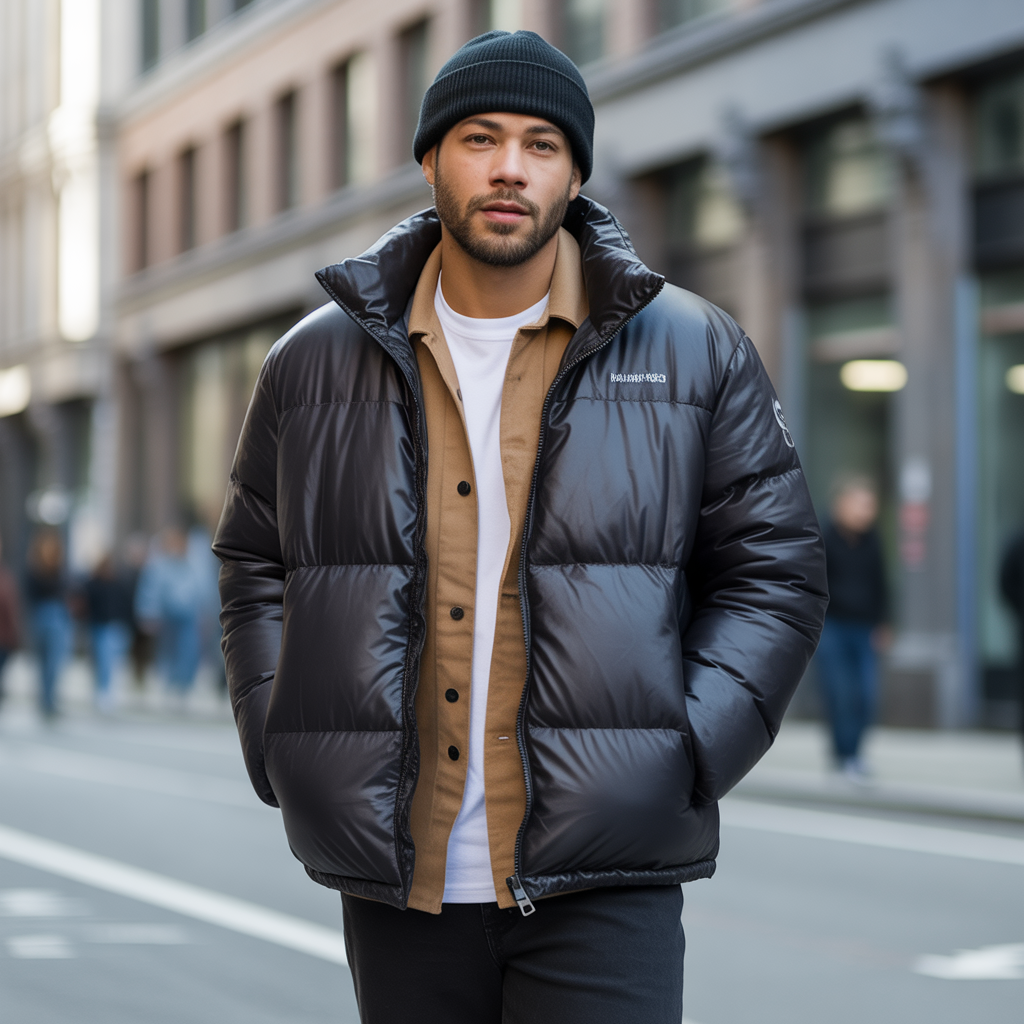 puffer jacket outfit men