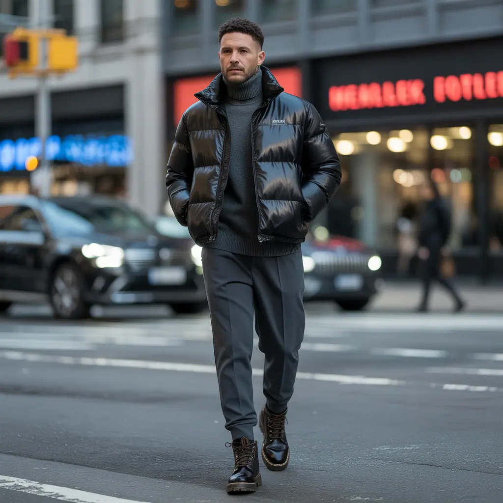puffer jacket outfit men