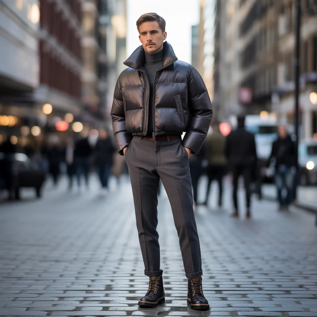 puffer jacket outfit men