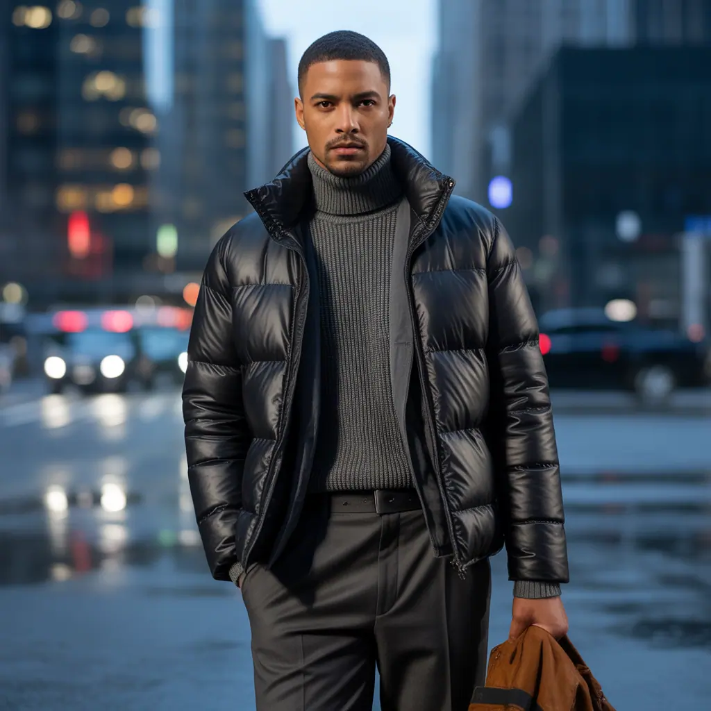 puffer jacket outfit men