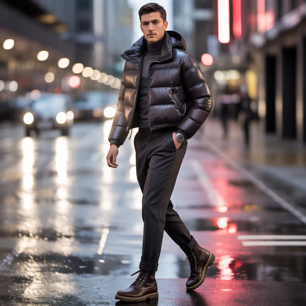 puffer jacket outfit men