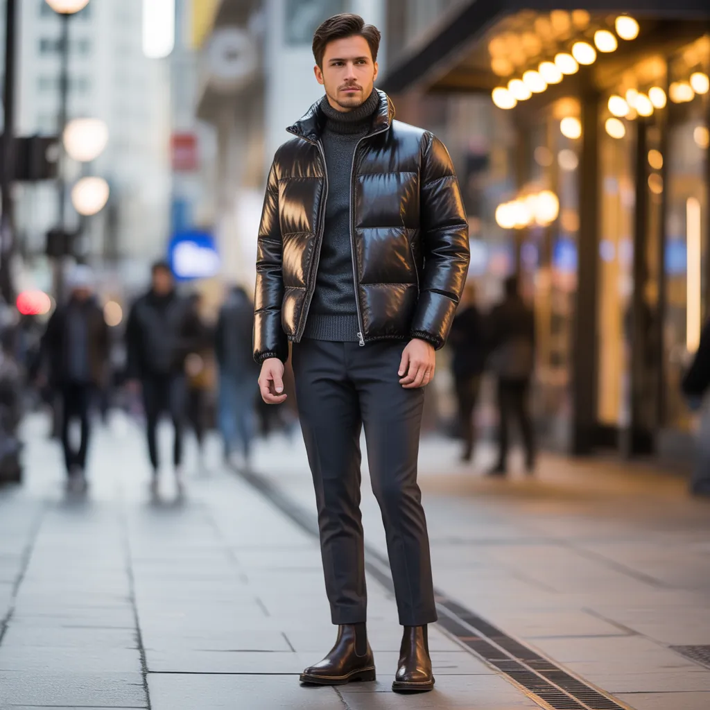 puffer jacket outfit men