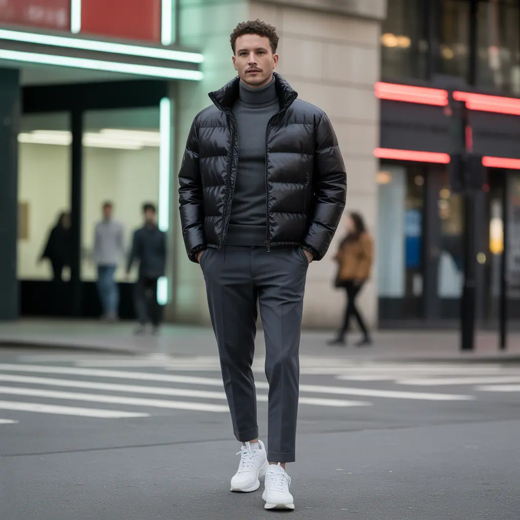 puffer jacket outfit men