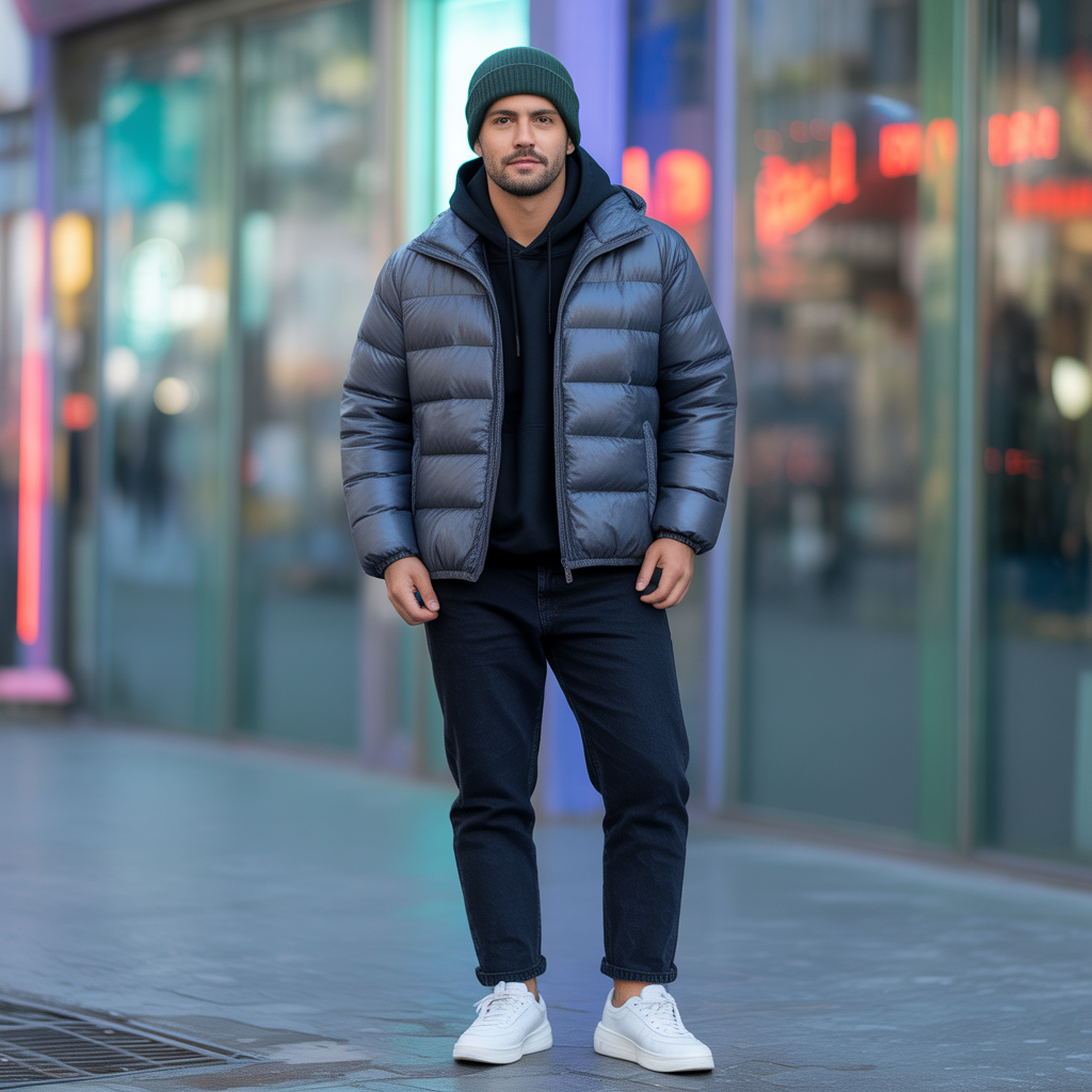 puffer jacket outfit men